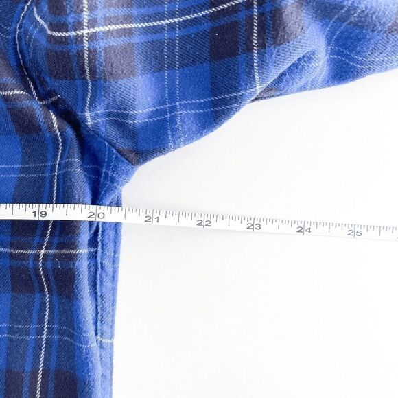 Levi's Mens Tartan Plaid Flannel Pearl Snap Button Western Shirt Blue Medium - Picture 6 of 8